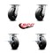 Service Caster 6 Inch Kingpinless Rubber on Steel Wheel Swivel Caster Set with 2 Brakes SCC SCC-KP30S620-RSR-2-SLB-2 - alternate 2